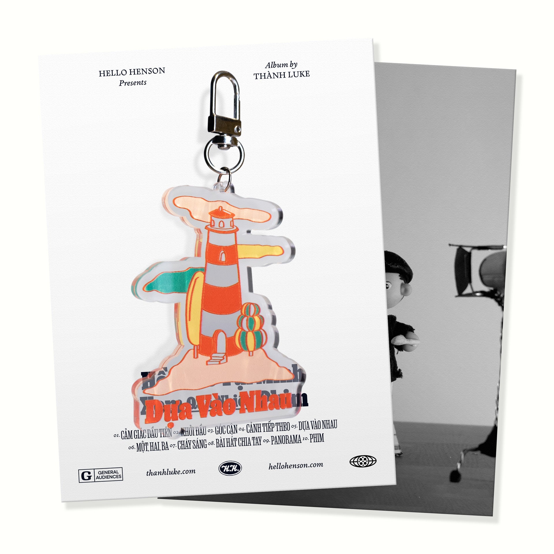'Dựa Vào Nhau' Printed Plexiglass Keychain