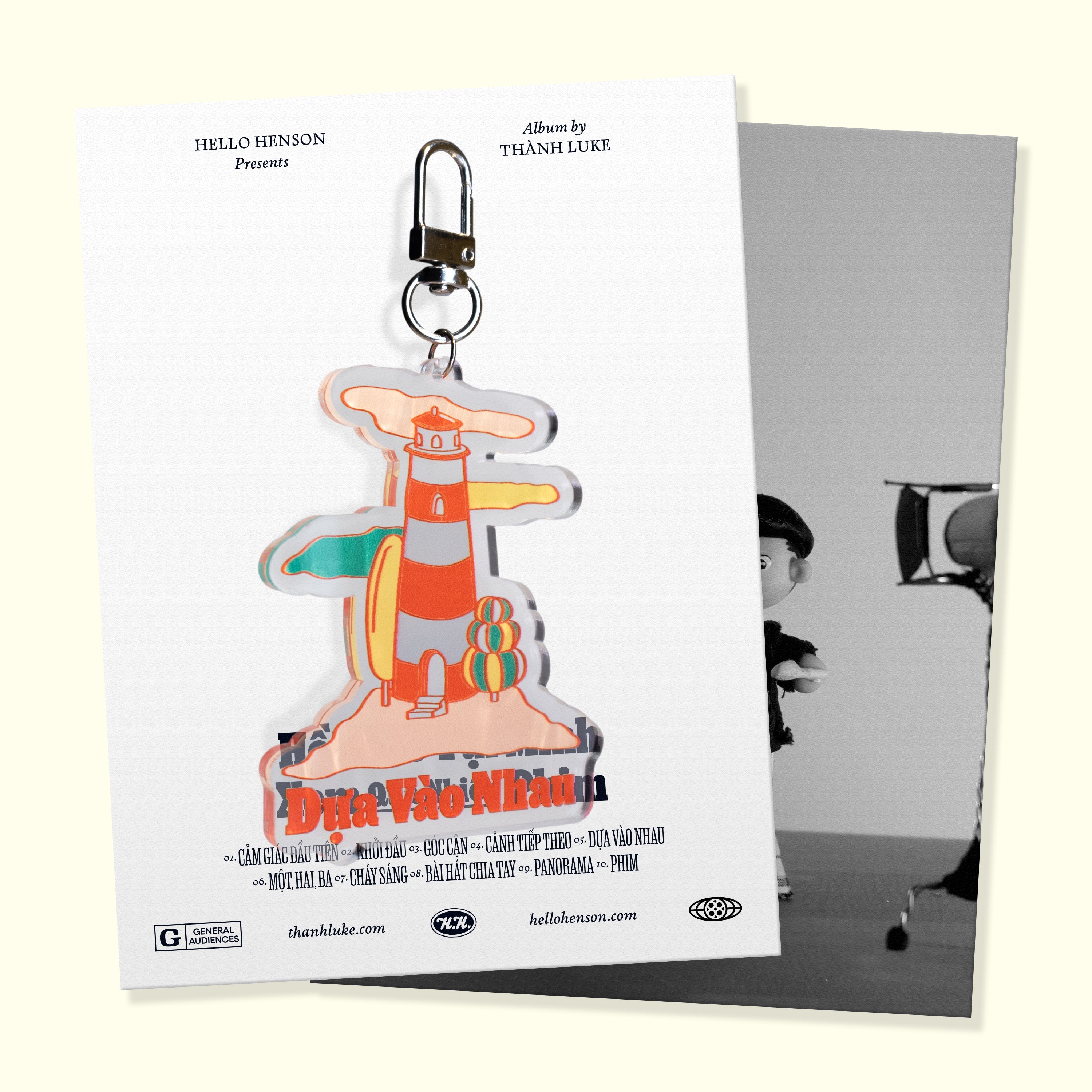 'Dựa Vào Nhau' Printed Plexiglass Keychain